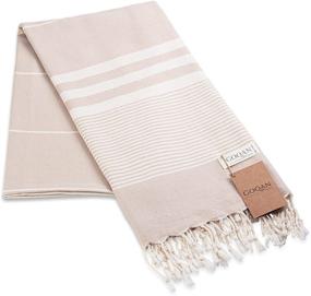 img 3 attached to Realgrandbazaar Luna Turkish Towels - 100% Cotton, Pre Washed, Sand Free, Quick Dry, Soft 39x71 Bath Turkish Towel Beach Towel for Adults, Oversized Clearance - Goqan by Realgrandbazaar (Beige)