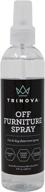 trinova off furniture spray: pet deterrent for cats, dogs, puppies, kittens - anti-scratch training aid with rosemary, ginger, geranium, lemongrass - made in usa logo