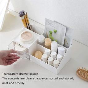 img 3 attached to 📦 Efficient Multifunction Desk Organizer: BREIS Makeup Storage for Various Cosmetics and Nail Polish - 9.65‘’x 4.8‘’x 3.67‘’, White