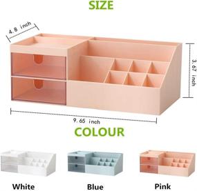 img 2 attached to 📦 Efficient Multifunction Desk Organizer: BREIS Makeup Storage for Various Cosmetics and Nail Polish - 9.65‘’x 4.8‘’x 3.67‘’, White