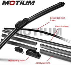 img 1 attached to MOTIUM Premium All-Season Windshield Wiper Blades - OEM Quality (Pair of 20-Inch Blades for Front Windshield)