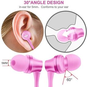 img 2 attached to 🎧 Pink Earbuds in Ear Headphones with Mic/Controller - iPhone Samsung ipad iPod