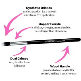 img 2 attached to 🖌️ Duo Fiber Eyeshadow Blending Crease Makeup Brush - Beauty Junkees Synthetic Brushes, Perfect for Blending & Diffusing Cream, Powder Eye Shadows, Concealers, and Color Correctors - Vegan & Cruelty-Free