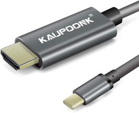 img 4 attached to КАБЕЛЬ USB-C к HDMI длиной 6 футов KAUPOONK, 4K адаптер USB C к HDMI, совместим с MacBook Pro, Samsung Galaxy S8/S9/S10/S20, Surface Book 2, Dell XPS 13/15, Pixelbook и другими