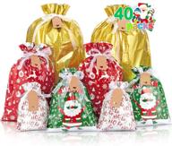 christmas drawstring gift bags decorations retail store fixtures & equipment logo