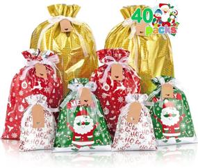 img 4 attached to Christmas Drawstring Gift Bags Decorations Retail Store Fixtures & Equipment