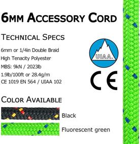 img 3 attached to 🧗 GM CLIMBING 6mm Accessory Cord Rope: Double Braid Pre Cut CE Certified