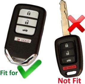 img 3 attached to 🔑 Набор из 2 чёрных силиконовых чехлов для смарт-ключей Alegender для Honda Accord EX EX-L Touring Civic - Подходит для 2013, 2014, 2015, 2018 годов - 4 кнопки смарт-ключа дистанционного управления ACJ932HK1210A