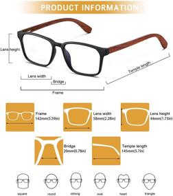 img 2 attached to 👓 Enhance Eye Comfort and Protect Vision: Duco DC5212 Blue Light Blocking Wooden Computer Glasses for Men and Women