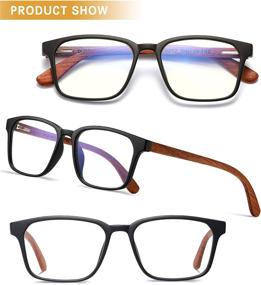 img 3 attached to 👓 Enhance Eye Comfort and Protect Vision: Duco DC5212 Blue Light Blocking Wooden Computer Glasses for Men and Women
