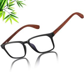 img 4 attached to 👓 Enhance Eye Comfort and Protect Vision: Duco DC5212 Blue Light Blocking Wooden Computer Glasses for Men and Women