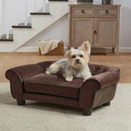 🛋️ мягкий и стильный коричневый диван для питомцев cleo от enchanted home pet логотип