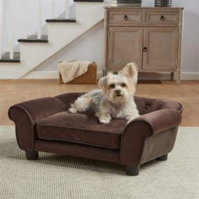 img 4 attached to 🛋️ Мягкий и стильный коричневый диван для питомцев Cleo от Enchanted Home Pet