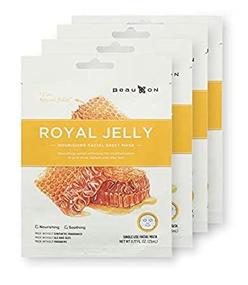 img 2 attached to BeauKON Propolis Royal Jelly Honey Nourishing Facial Sheet Mask - Korean Daily Face Mask for Nourishment and Soothing (4 Pack)
