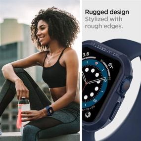 img 2 attached to Чехол Spigen Rugged Armor синий для Apple Watch (44 мм серия 6/SE/5/4) - улучшенный для SEO