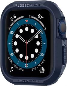 img 4 attached to Чехол Spigen Rugged Armor синий для Apple Watch (44 мм серия 6/SE/5/4) - улучшенный для SEO