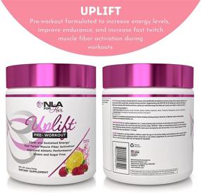 img 2 attached to 🏋️ NLA for Her Uplift Pre-Workout (40 Servings) - Raspberry Lemonade - Boosts Clean/Sustained Energy, Enhances Athletic Performance, Activates Fast Twitch Muscle Fibers