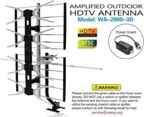 img 2 attached to 📺 CeKay Наружная цифровая HD антенна: дальний диапазон, высокое усиление, установочный пакет с монтажным шестом, коаксиальным кабелем и сплиттером