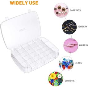 img 3 attached to 💎 OULII 30 Grids Clear Plastic Jewelry Box Organizer: The Ultimate Storage Solution for Makeup, Rings, Earrings, and Necklaces with Adjustable Dividers (Transparent)