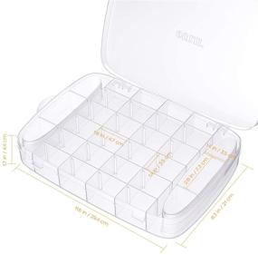 img 1 attached to 💎 OULII 30 Grids Clear Plastic Jewelry Box Organizer: The Ultimate Storage Solution for Makeup, Rings, Earrings, and Necklaces with Adjustable Dividers (Transparent)