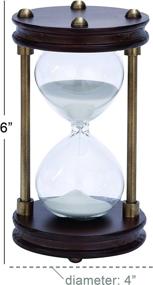 img 1 attached to ⏳ Artistically Carved Round Base Sand Timer: Deco 79 Wood Metal Glass Timer+