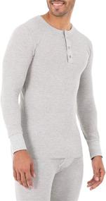 img 1 attached to 🍎 Fruit of the Loom Men's Classic Midweight Waffle Thermal Henley: Warmth and Comfort in Style