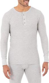 img 4 attached to 🍎 Fruit of the Loom Men's Classic Midweight Waffle Thermal Henley: Warmth and Comfort in Style