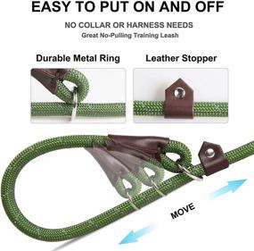 img 2 attached to Fida Durable Slip Lead Dog Leash for Large, Medium & Small Dogs - Heavy Duty 1/2&#34; x 6 FT Comfortable Strong Rope Slip Leash - No Pulling Pet Training Leash with Highly Reflective Threads