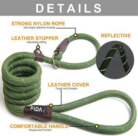 img 3 attached to Fida Durable Slip Lead Dog Leash for Large, Medium & Small Dogs - Heavy Duty 1/2&#34; x 6 FT Comfortable Strong Rope Slip Leash - No Pulling Pet Training Leash with Highly Reflective Threads