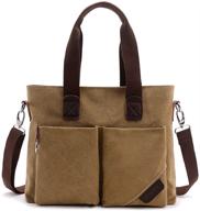 karresly women's canvas shoulder bag top handle tote handbag purse with multiple pockets logo