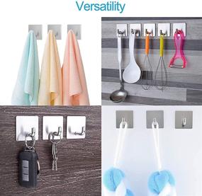 img 2 attached to NICICCUSI 5 Pack Heavy Duty Adhesive Hooks - Waterproof Stainless Steel Wall Hooks 🔗 for Hanging Towels, Sturdy and Strong Hooks for Bathrooms, Living Room, Bedroom, Kitchen, and Office