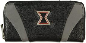 img 3 attached to Womens Zip Around Wallet - The Avengers Black Widow Comics Logo