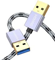 🔌 кабель usb 3.0 высокой скорости, мужской-мужской, 1.5 фута, передача данных для корпусов жестких дисков, охлаждающих подставок для ноутбуков, модемов, камер - нейлоновое оплетение, алюминиевая оболочка от snanshi логотип