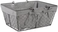 🐔 dii farmhouse chicken wire egg storage baskets - stripes, 16x12x7.88 with liner logo