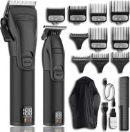 💈 men's cordless hair clippers and trimmer kit - professional barber clipper haircut set, beard t outliner trimmers grooming kit logo