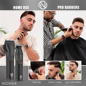 img 2 attached to 💈 Men's Cordless Hair Clippers and Trimmer Kit - Professional Barber Clipper Haircut Set, Beard T Outliner Trimmers Grooming Kit