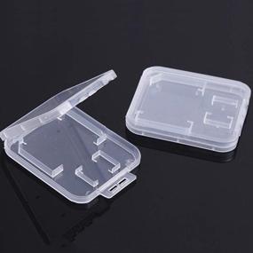 img 1 attached to 📦 10 Clear Plastic Memory Card Cases for SD, Micro SD, T-Flash Cards - Compatible and Convenient