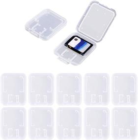 img 4 attached to 📦 10 Clear Plastic Memory Card Cases for SD, Micro SD, T-Flash Cards - Compatible and Convenient