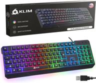 🎮 klim chroma gaming keyboard - wired usb + latest 2022 edition + durable, ergonomic, waterproof, silent keyboard + 2 ms response time + backlit keyboard for pc mac ps4 ps5 + black логотип