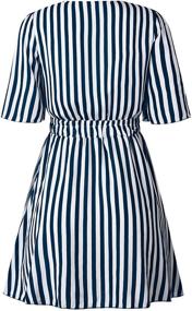 img 2 attached to PRETTYGARDEN Women's Striped Pleated Sleeve Dress: Trendy Fashion for Women