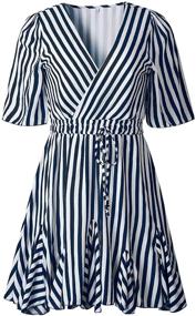 img 3 attached to PRETTYGARDEN Women's Striped Pleated Sleeve Dress: Trendy Fashion for Women