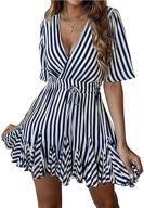 prettygarden women's striped pleated sleeve dress: trendy fashion for women logo