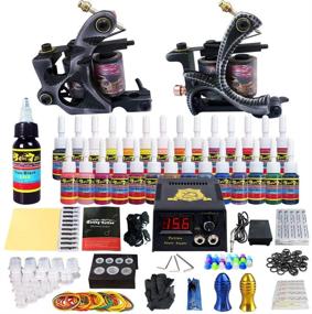 img 3 attached to 🖌️ Solong TK224 Tattoo Kit: Perfect Starter Tattoo Gun Kit with 2 Pro Machines, Complete Set with 28 Inks for Beginners