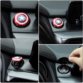 img 3 attached to 🚀 Universal Car Engine Start Stop Button Cover | Captain America and Iron Man Ring Decor | Push Start Button Ignition Protective Cover | Anti-Scratch Stickers | Pack of 2