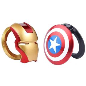 img 4 attached to 🚀 Universal Car Engine Start Stop Button Cover | Captain America and Iron Man Ring Decor | Push Start Button Ignition Protective Cover | Anti-Scratch Stickers | Pack of 2