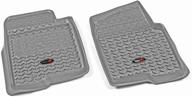 🚗 high-performance gray front floor liner - rugged ridge 84902.31 for 2011-2014 ford f-150 / raptor regular / extended / super crew logo