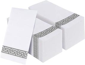 img 4 attached to 🎉 200-Pack Silver Disposable Guest Towels - Soft and Absorbent Bathroom Napkins for Kitchen, Parties, Weddings, Thanksgiving, Christmas