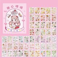 🌸 50 sheets kawaii washi stickers set - cute girl cartoon animal ice cream food fruit diy label sticker decoration for scrapbooking journal book planner diary album envelope card logo