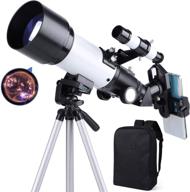🌌 high-performance astronomical telescope for adults, kids, and beginners - 70mm aperture 400mm fmc optic - portable refractor telescope with adjustable tripod, finder scope, and phone adapter for optimal moon and planet viewing experience logo