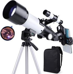 img 4 attached to 🌌 High-Performance Astronomical Telescope for Adults, Kids, and Beginners - 70mm Aperture 400mm FMC Optic - Portable Refractor Telescope with Adjustable Tripod, Finder Scope, and Phone Adapter for Optimal Moon and Planet Viewing Experience